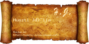 Huszti Júlia névjegykártya